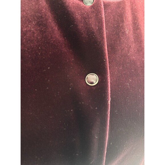 Vtg 90s Esprit De Corp Velvet Cardigan Snap Front Whimsigoth Burgundy USA made L - Picture 3 of 8